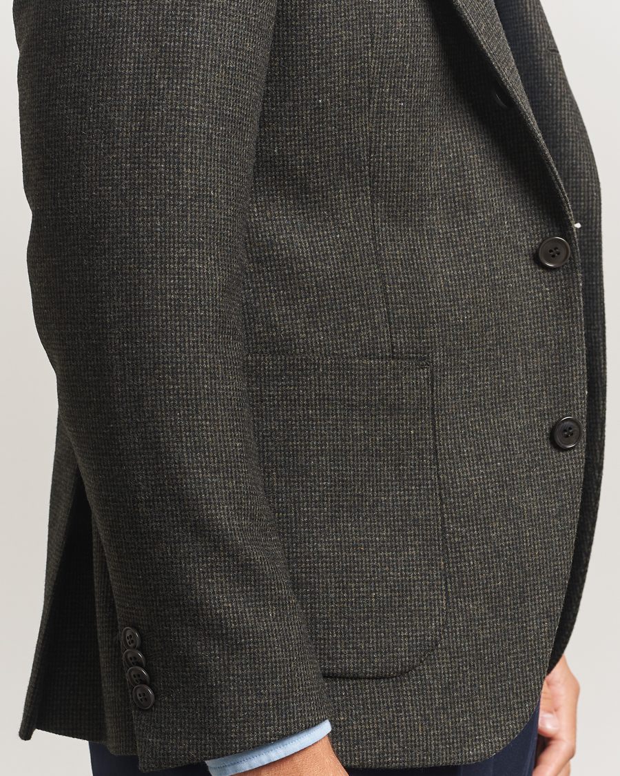 Homme | Blazers | Tiger of Sweden | Easer Wool Pepita Blazer Midnight Green