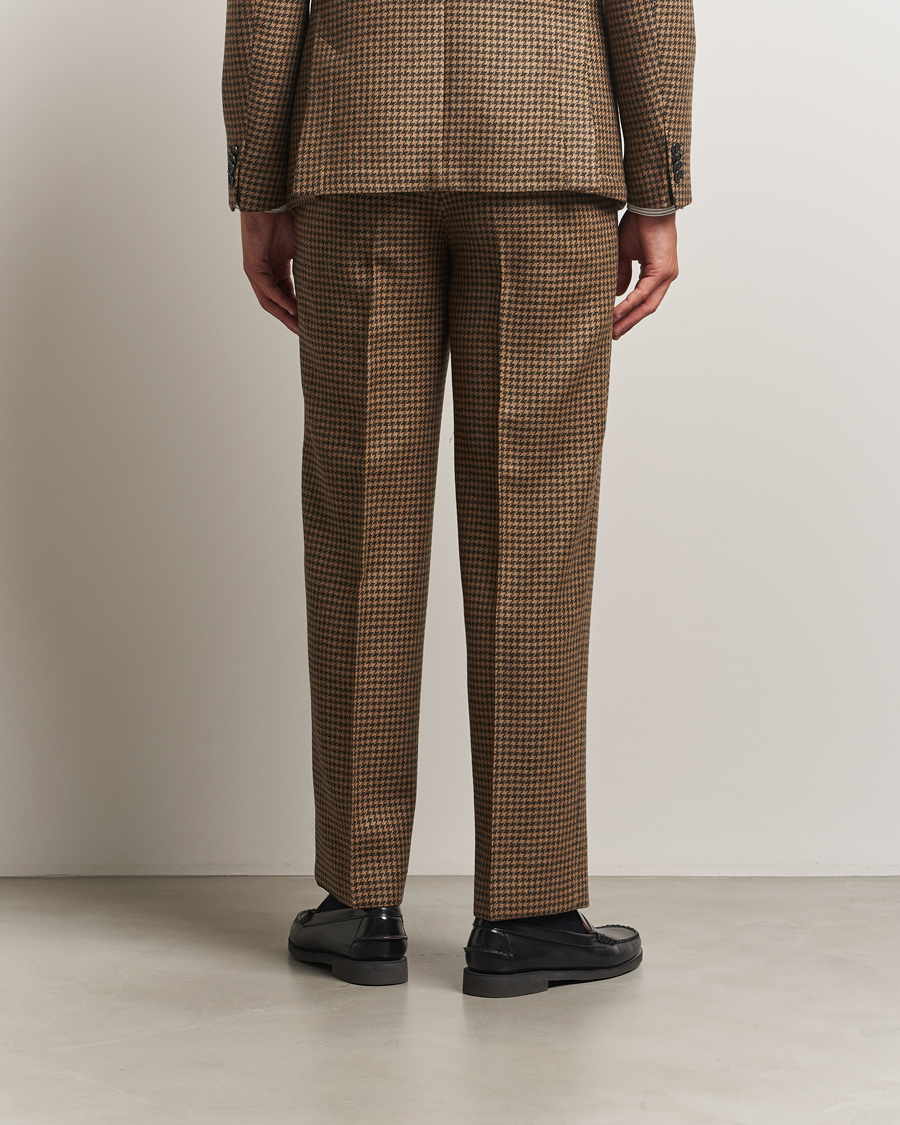 Homme | Pantalons | Tiger of Sweden | Todne Swedish Wool Dogtooth Trousers Brown Olive