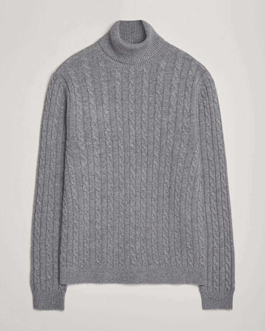 Homme | Pulls Et Tricots | Tiger of Sweden | Wilde Wool/Cashmere Knitted Sweater Light Grey Melange