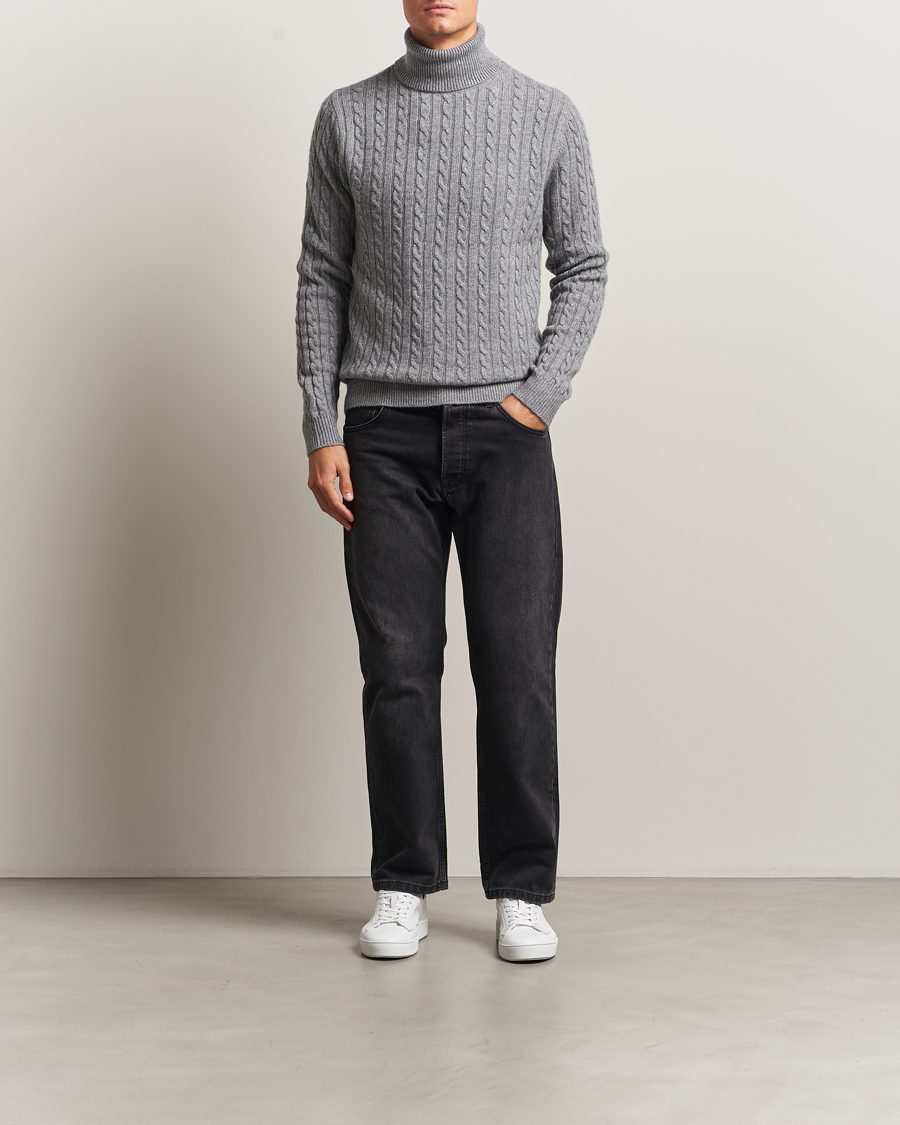 Homme | Pulls Et Tricots | Tiger of Sweden | Wilde Wool/Cashmere Knitted Sweater Light Grey Melange