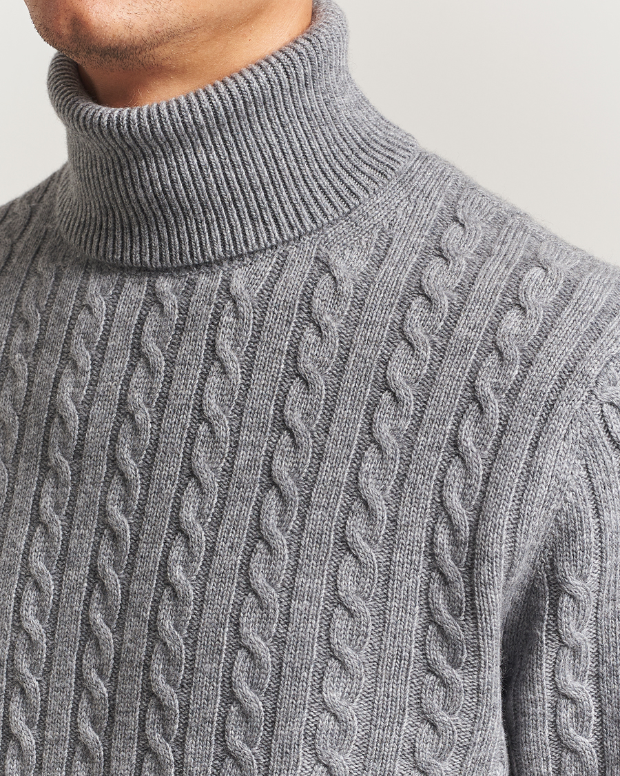 Homme | Pulls Et Tricots | Tiger of Sweden | Wilde Wool/Cashmere Knitted Sweater Light Grey Melange