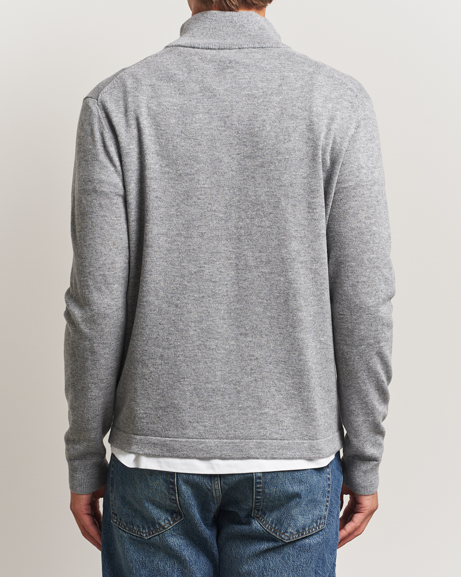 Homme | Pulls Et Tricots | Tiger of Sweden | Travis Wool/Cashmere Half Zip Light Grey Melange