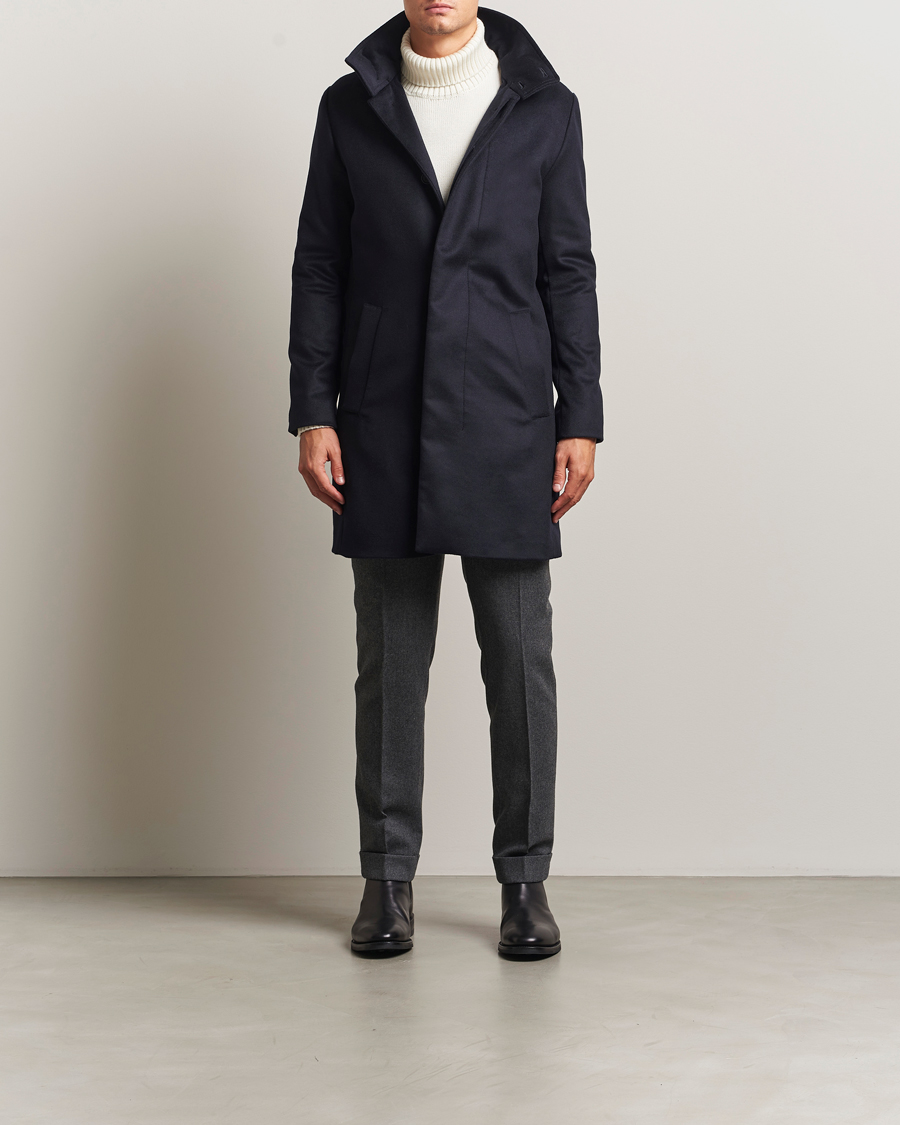 Homme | Manteaux Et Vestes | Tiger of Sweden | Aleric Wool/Cashmere Hooded Coat Light Ink
