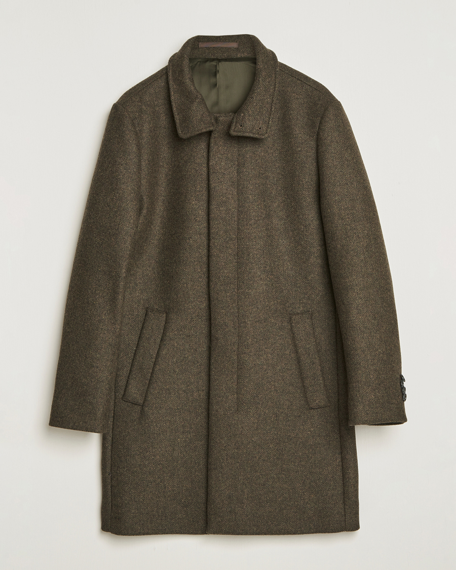 Homme | Manteaux Et Vestes | Tiger of Sweden | Aleric Wool Stand Up Coat Olive Extreme