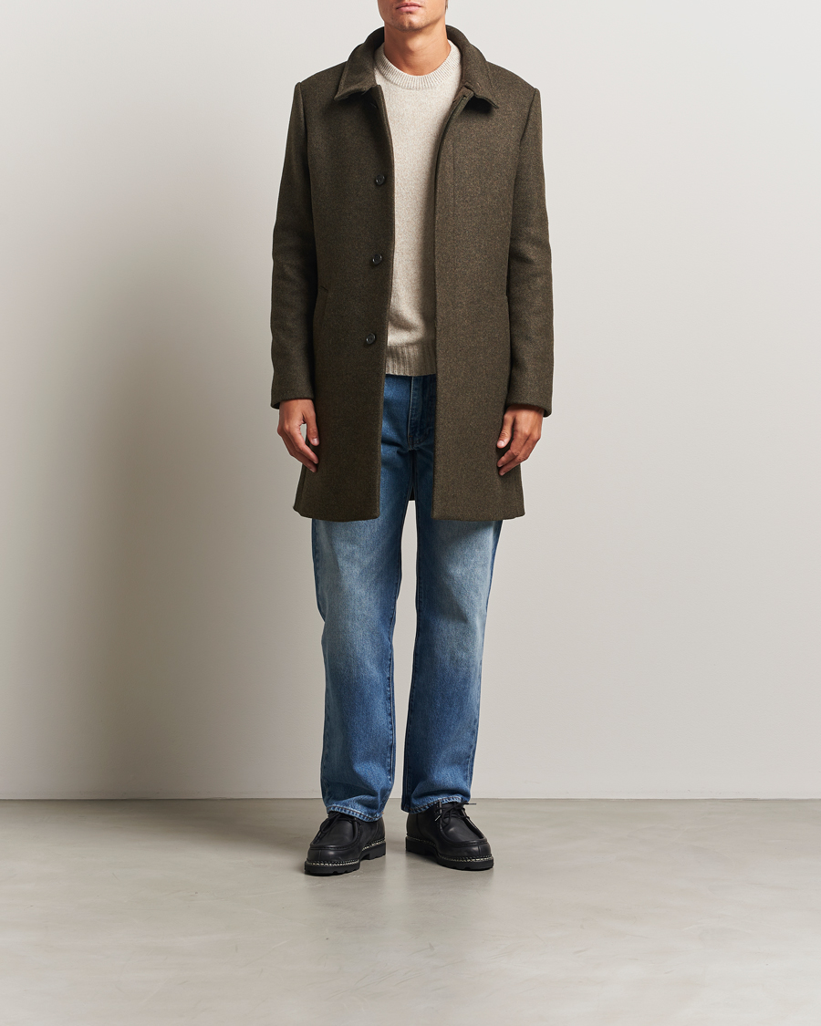 Homme | Manteaux Et Vestes | Tiger of Sweden | Aleric Wool Stand Up Coat Olive Extreme