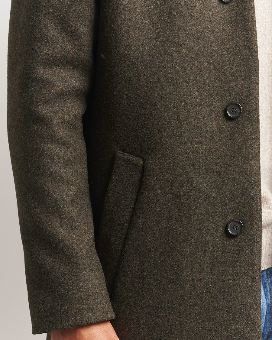 Homme | Manteaux Et Vestes | Tiger of Sweden | Aleric Wool Stand Up Coat Olive Extreme