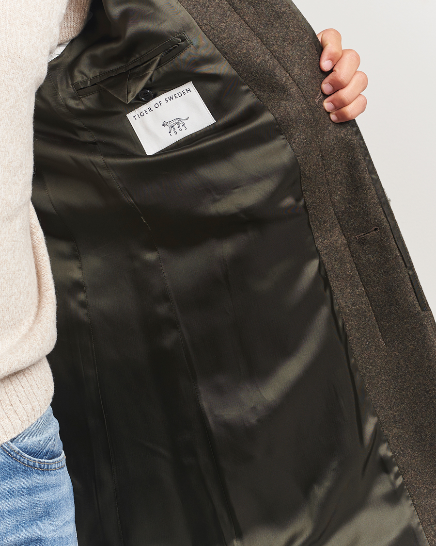 Homme | Manteaux Et Vestes | Tiger of Sweden | Aleric Wool Stand Up Coat Olive Extreme