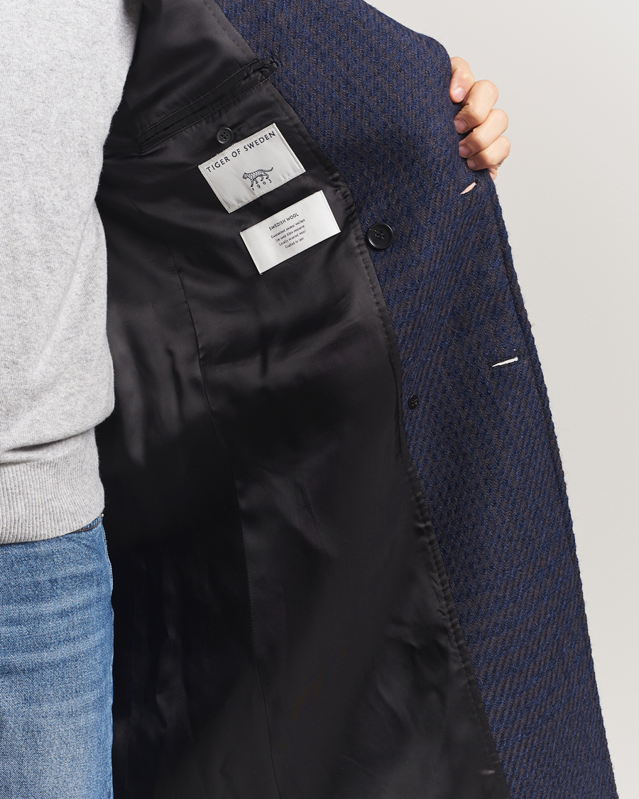 Homme | Manteaux Et Vestes | Tiger of Sweden | Hennri Swedish Wool Double Breasted Coat Light Ink