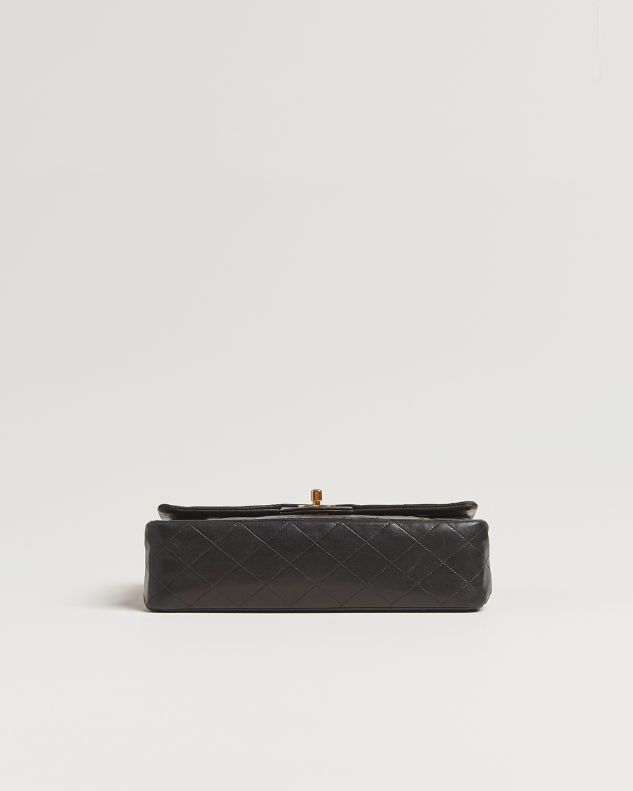 Homme | Chanel Pre-Owned Classic Double Flap Medium Lambskin Black | Chanel Pre-Owned | Classic Double Flap Medium Lambskin Black