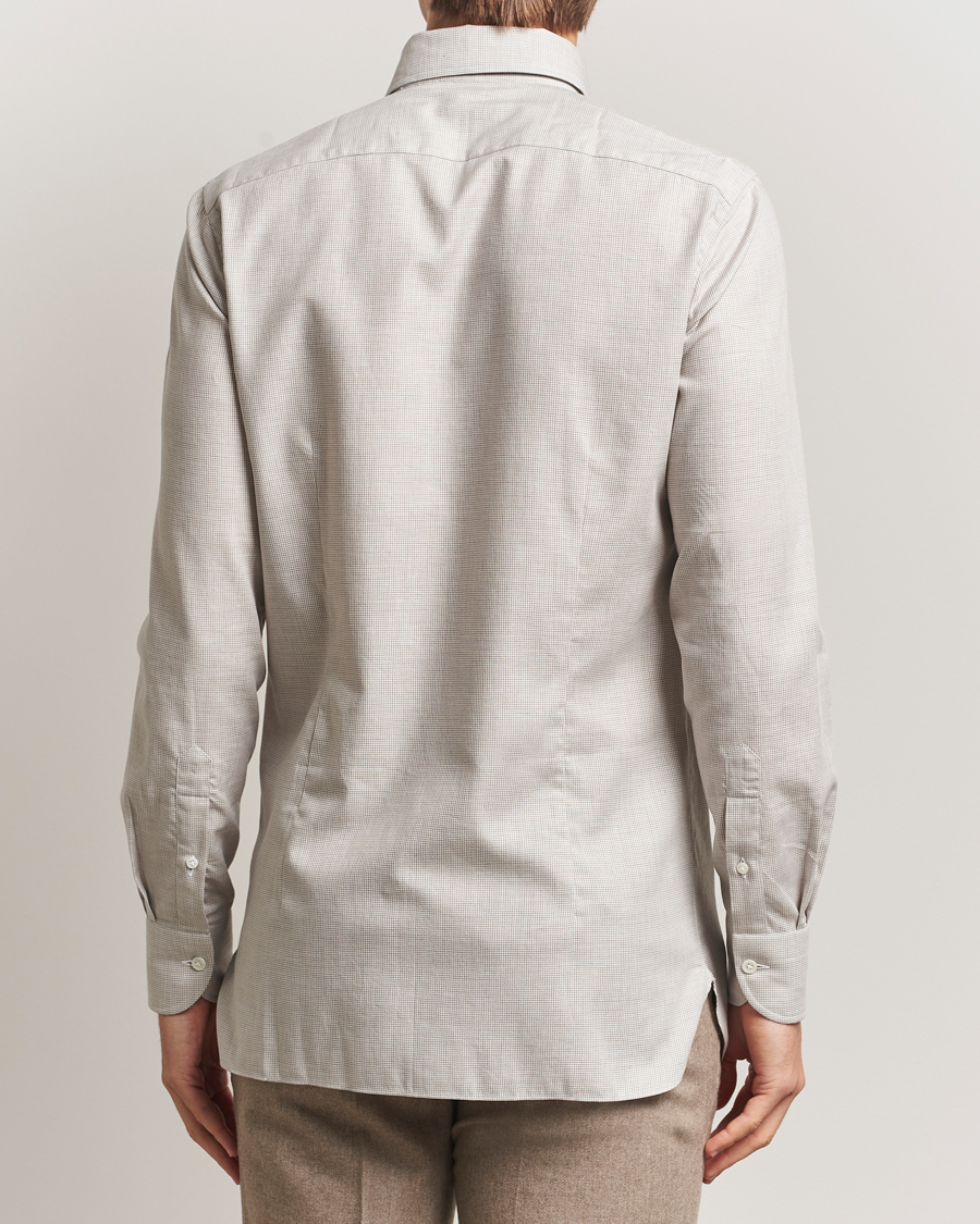 Homme | Chemises | 100Hands | Micro Houndstooth Flannel Button Down Beige