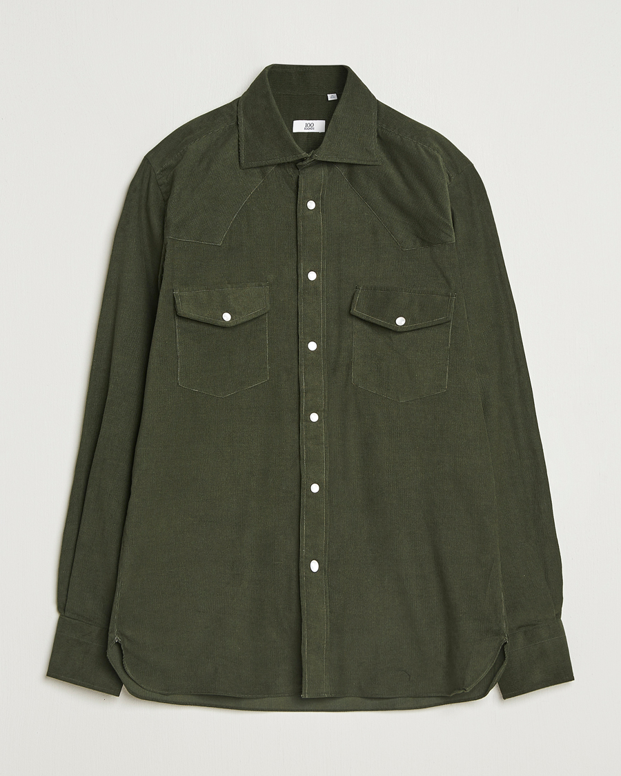 Homme | Chemises | 100Hands | Western Cord Shirt Olive