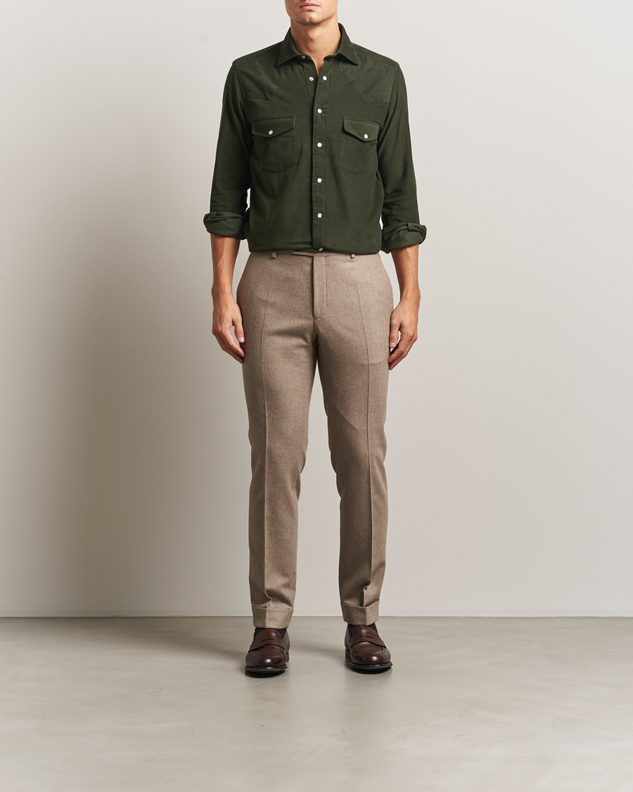Homme | Chemises | 100Hands | Western Cord Shirt Olive