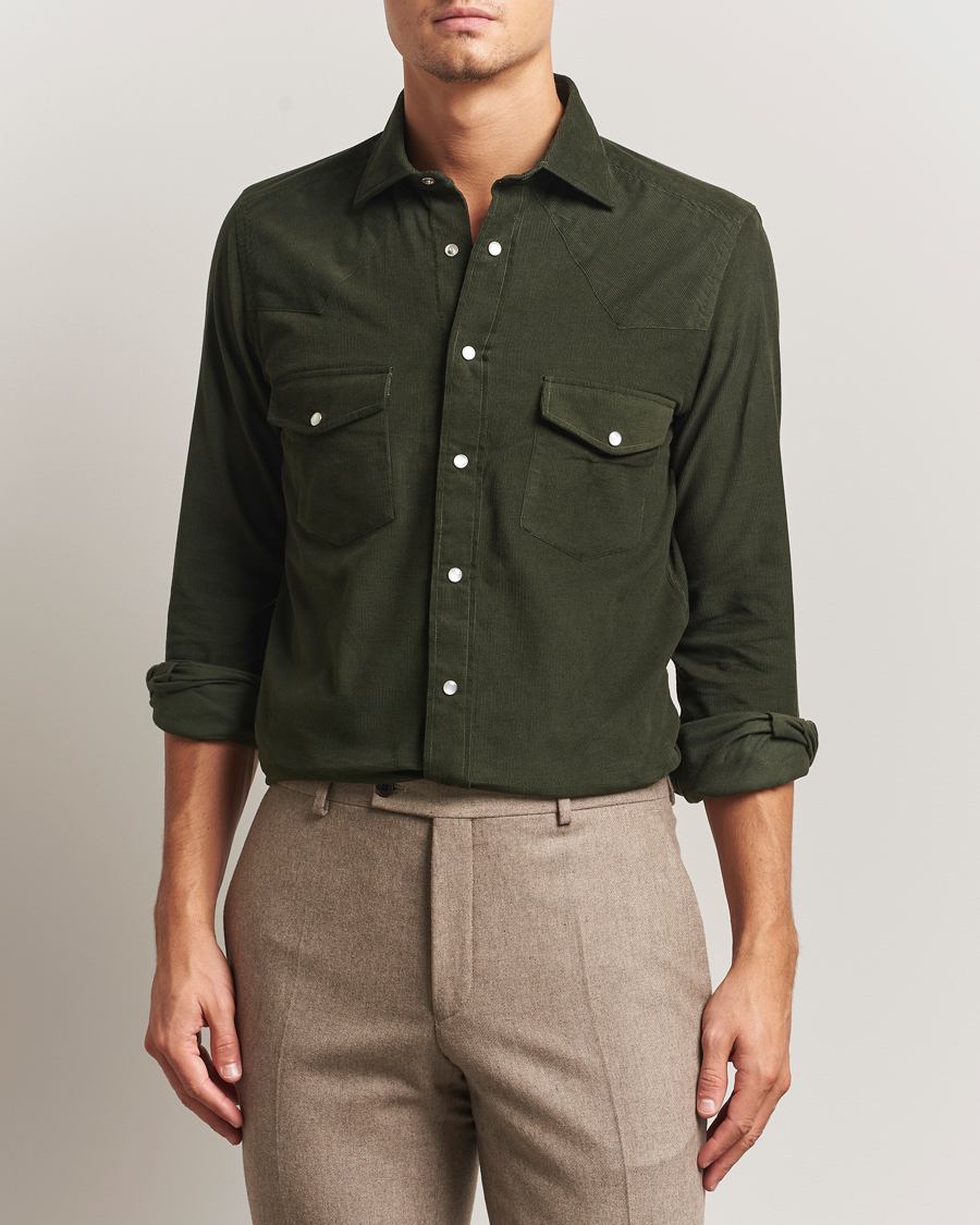 Homme | Chemises | 100Hands | Western Cord Shirt Olive