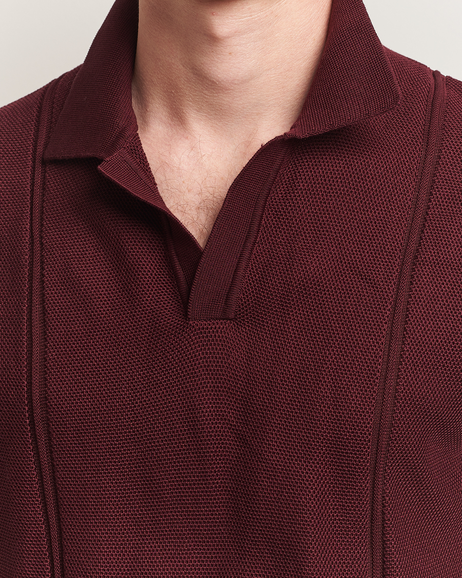 Homme | Polos | Orlebar Brown | Horton Pique Texture Polo Damson
