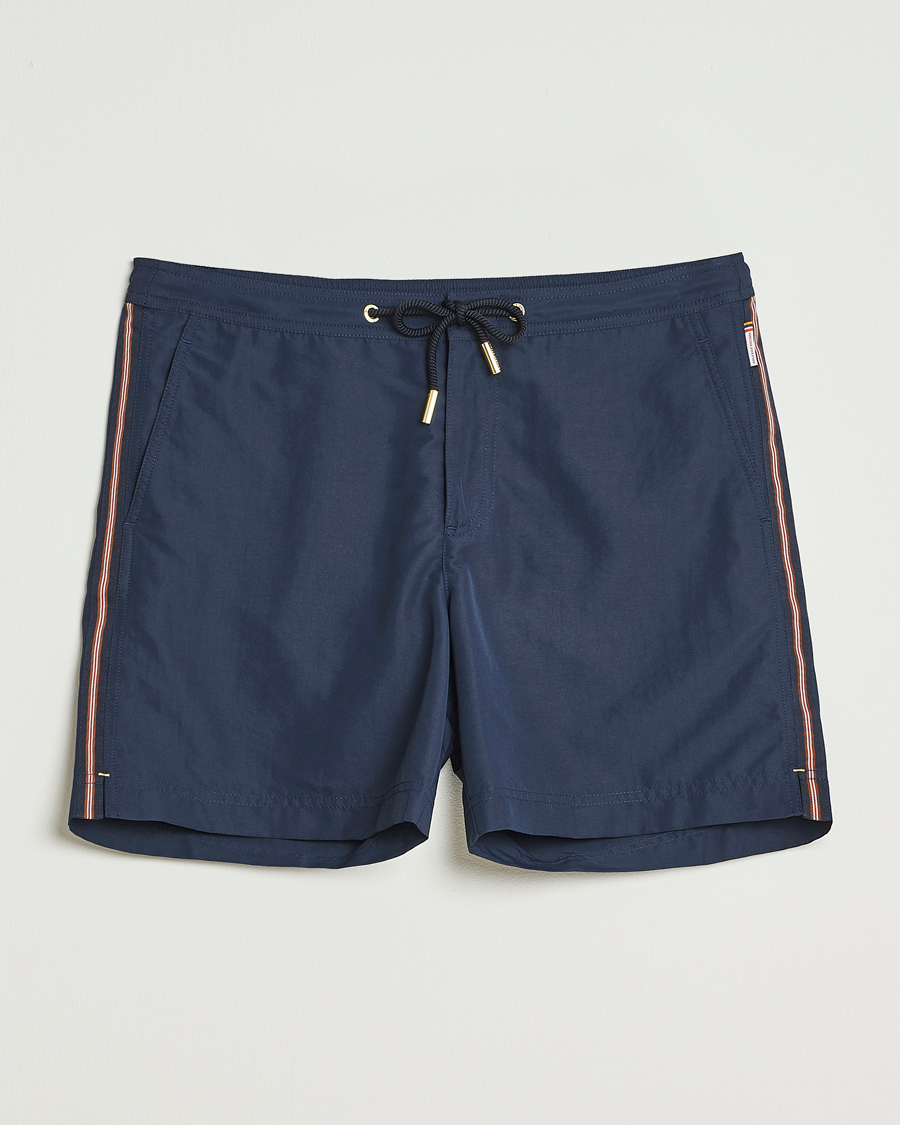 Homme | Maillots De Bain | Orlebar Brown | Bulldog Drawcord Stripe Swimshorts Night Iris