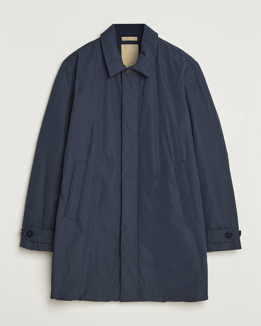 Homme | Manteaux Et Vestes | Woolrich | Peached Primaloft Padded Carcoat Melton Blue
