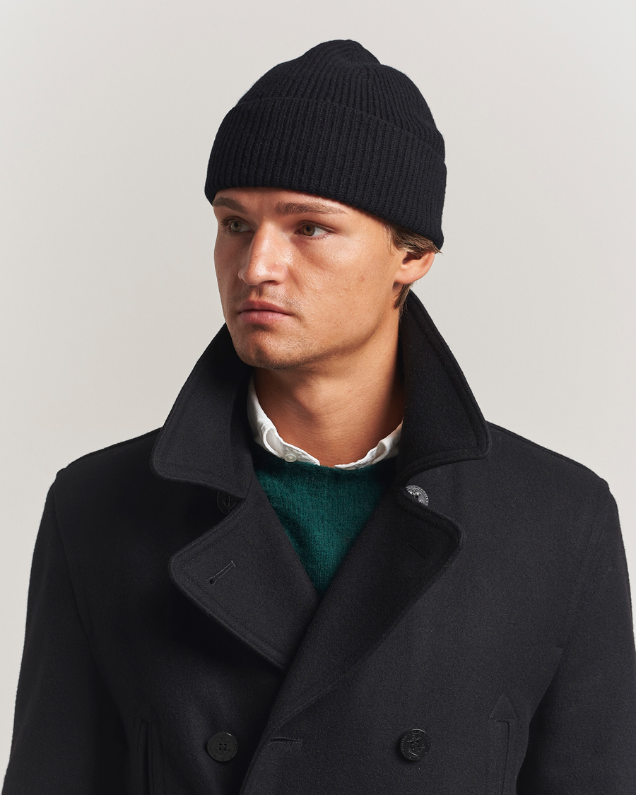 Homme | Bonnets | Robert Mackie | Clyde Lambswool Beanie Black