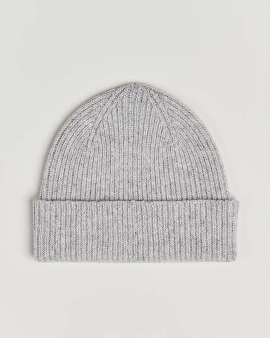 Homme | Bonnets | Robert Mackie | Clyde Lambswool Beanie Pearl Grey