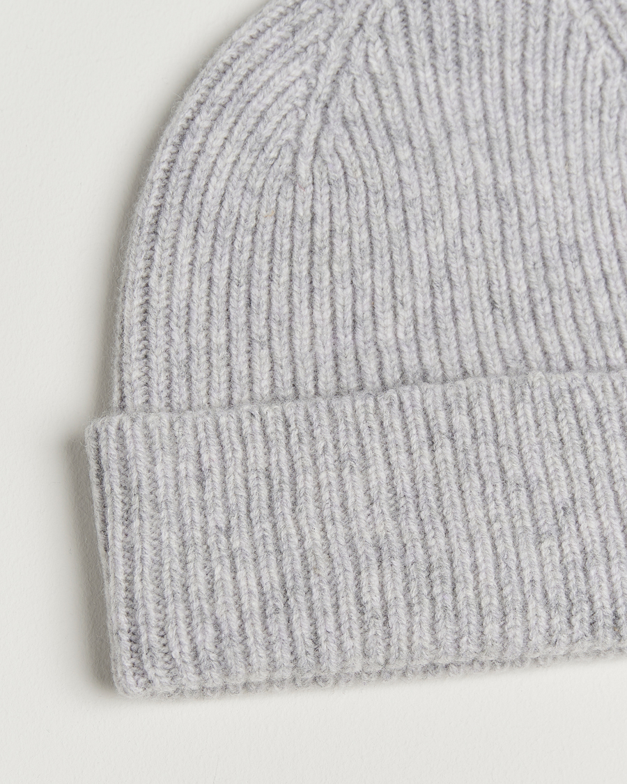 Homme | Bonnets | Robert Mackie | Clyde Lambswool Beanie Pearl Grey