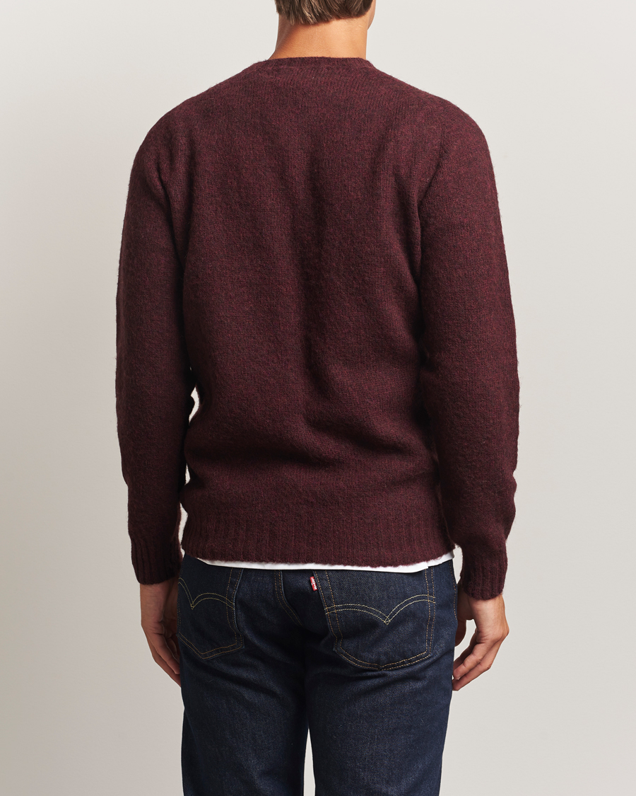 Homme | Pulls Et Tricots | Harley Of Scotland | Brushed Supersoft Lambswool Crewneck Beetroot