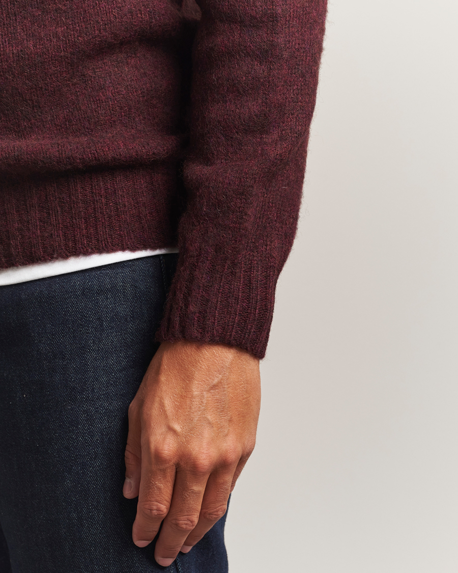 Homme | Pulls Et Tricots | Harley Of Scotland | Brushed Supersoft Lambswool Crewneck Beetroot