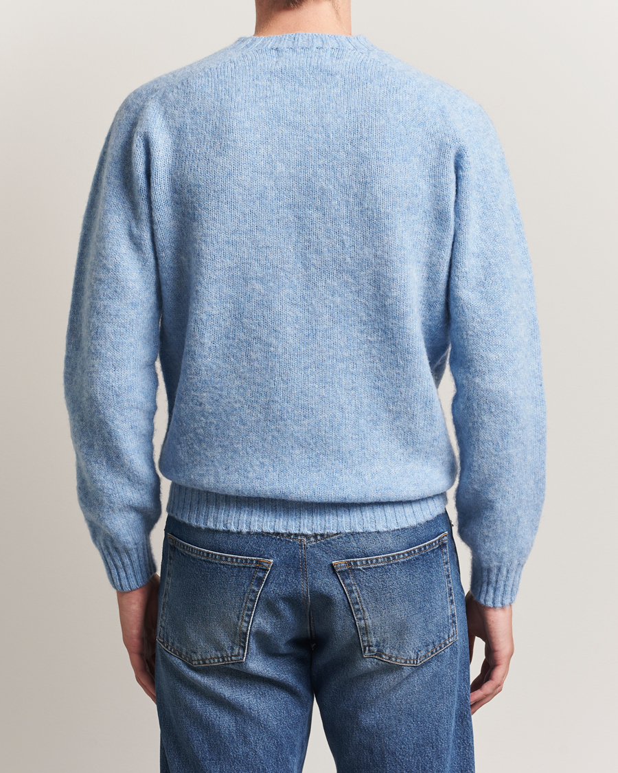 Homme | Pulls Et Tricots | Harley Of Scotland | Brushed Supersoft Lambswool Crewneck Glacier