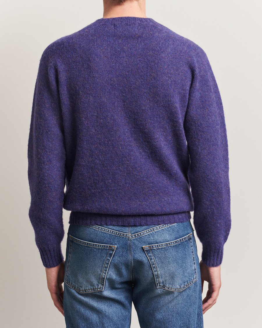 Homme | Pulls Et Tricots | Harley Of Scotland | Brushed Supersoft Lambswool Crewneck Iris