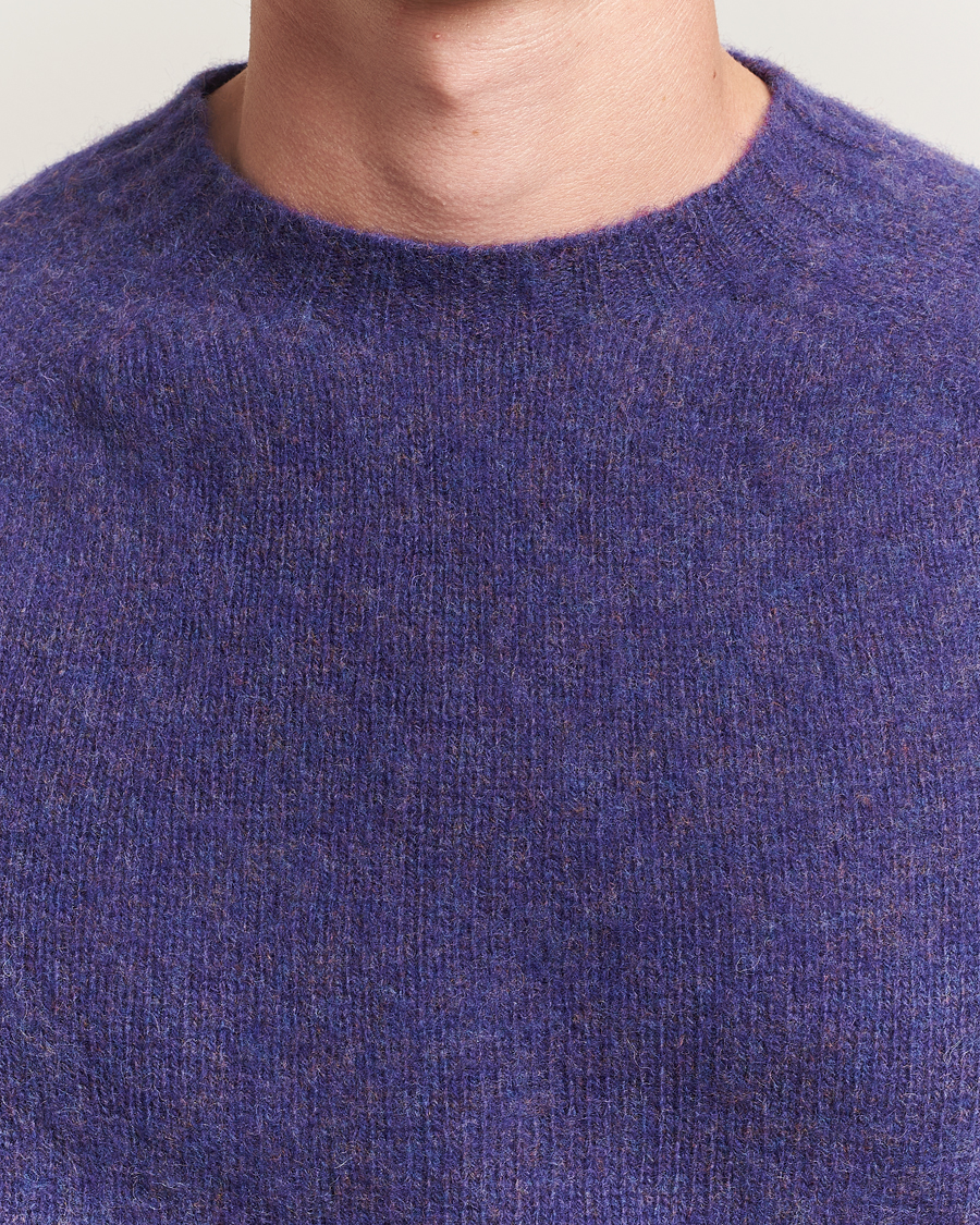 Homme | Pulls Et Tricots | Harley Of Scotland | Brushed Supersoft Lambswool Crewneck Iris