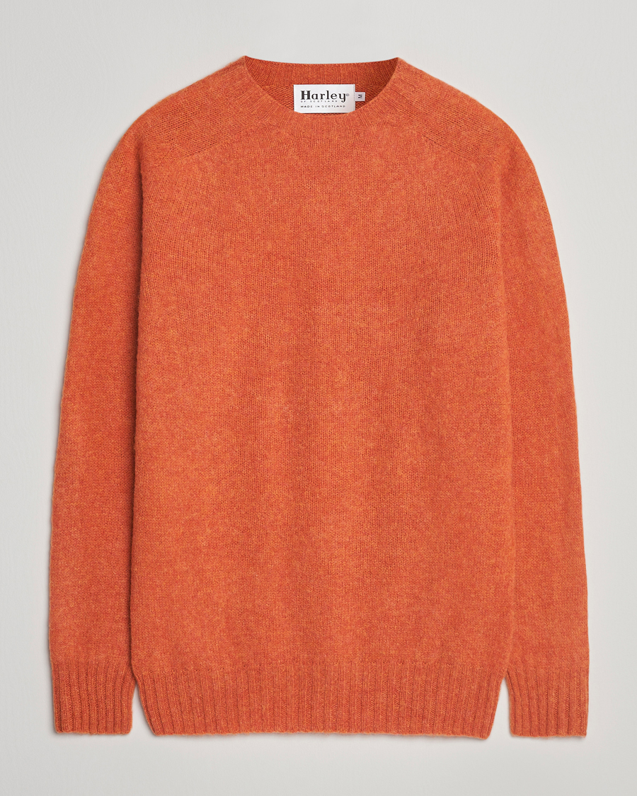 Homme | Pulls Et Tricots | Harley Of Scotland | Brushed Supersoft Lambswool Crewneck Satsuma