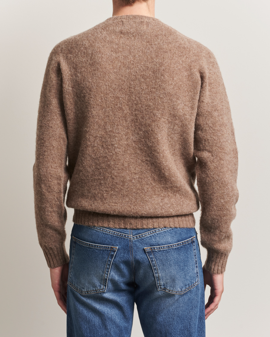 Homme | Pulls Et Tricots | Harley Of Scotland | Brushed Supersoft Lambswool Crewneck Tundra