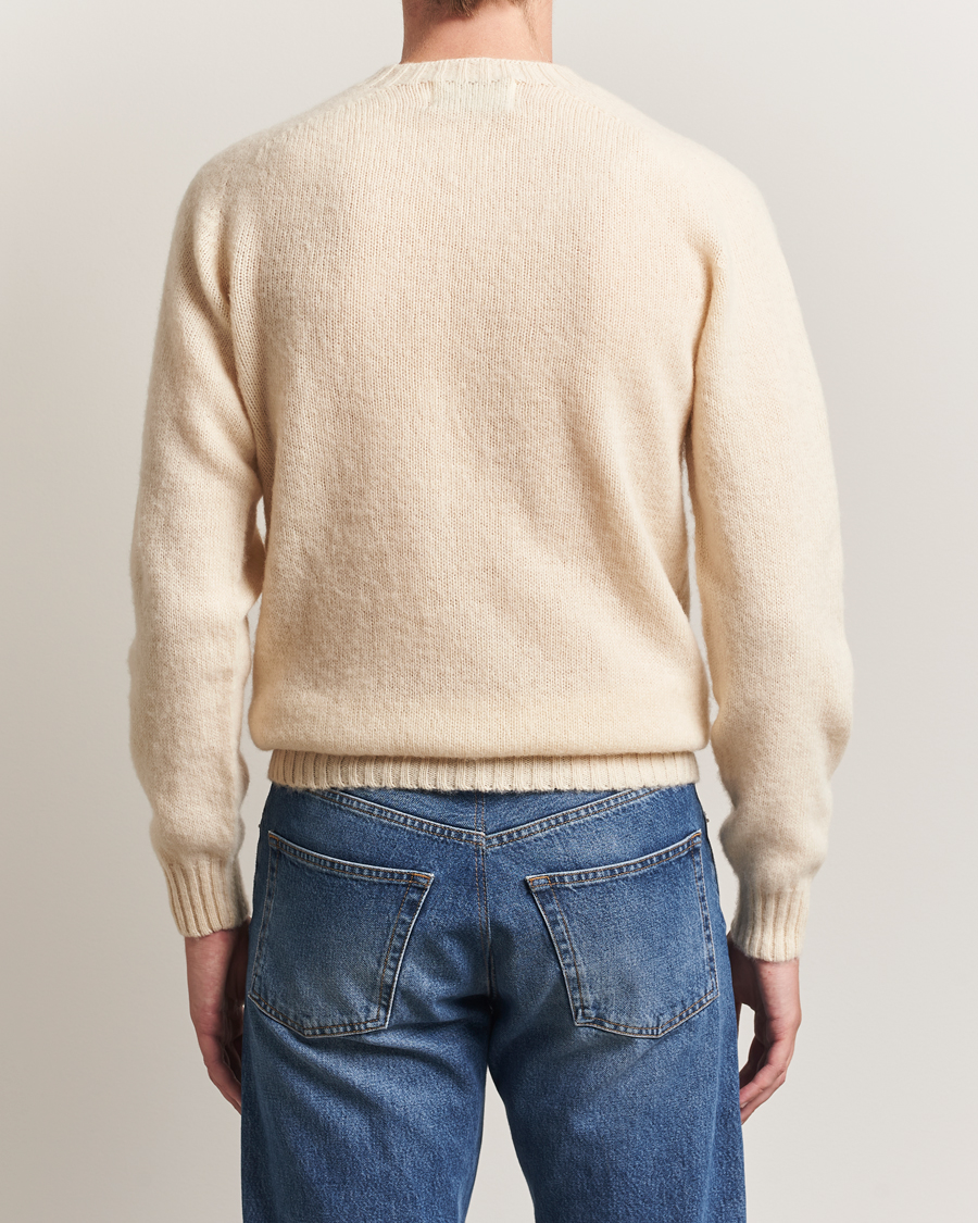 Homme | Pulls Et Tricots | Harley Of Scotland | Brushed Supersoft Lambswool Crewneck Vanilla