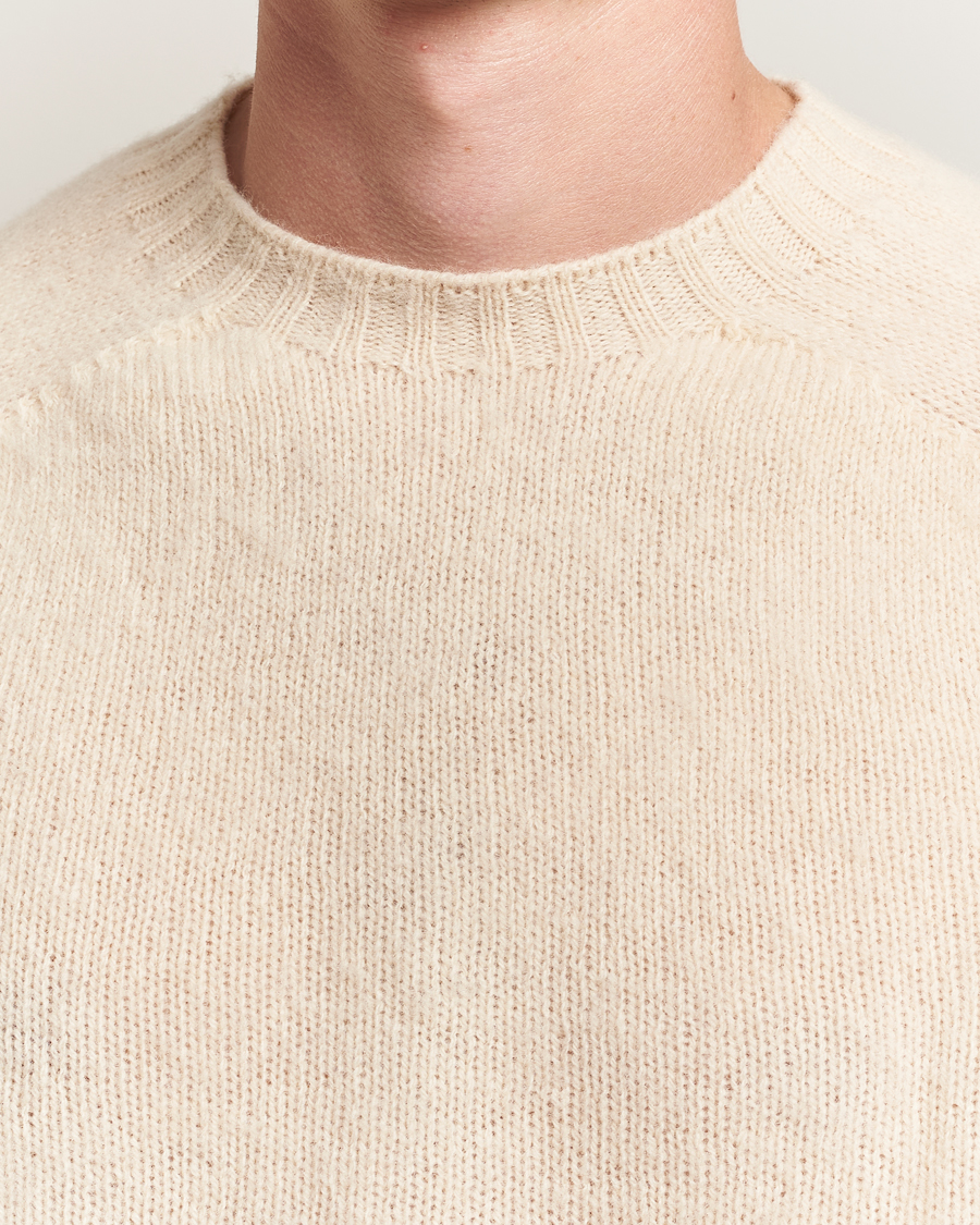 Homme | Pulls Et Tricots | Harley Of Scotland | Brushed Supersoft Lambswool Crewneck Vanilla