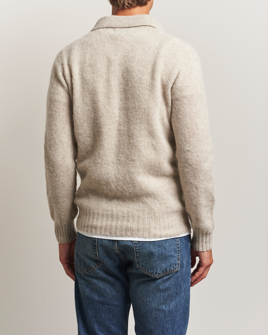 Homme | Pulls Et Tricots | Harley Of Scotland | Brushed Supersoft Lambswool Polo Vellum