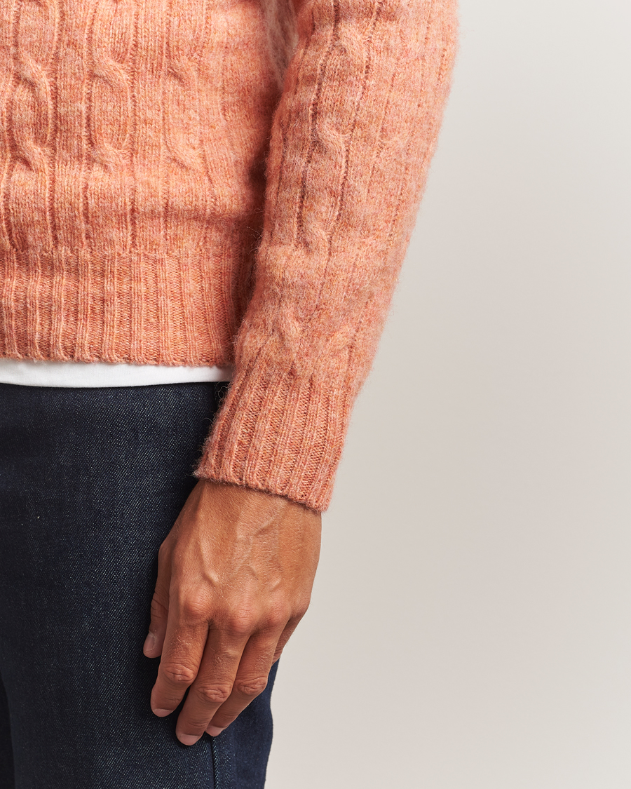 Homme | Pulls Et Tricots | Harley Of Scotland | Brushed Supersoft Lambswool Cable Parfait