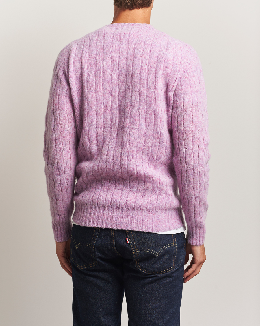 Homme | Pulls Et Tricots | Harley Of Scotland | Brushed Supersoft Lambswool Cable Sweetpea
