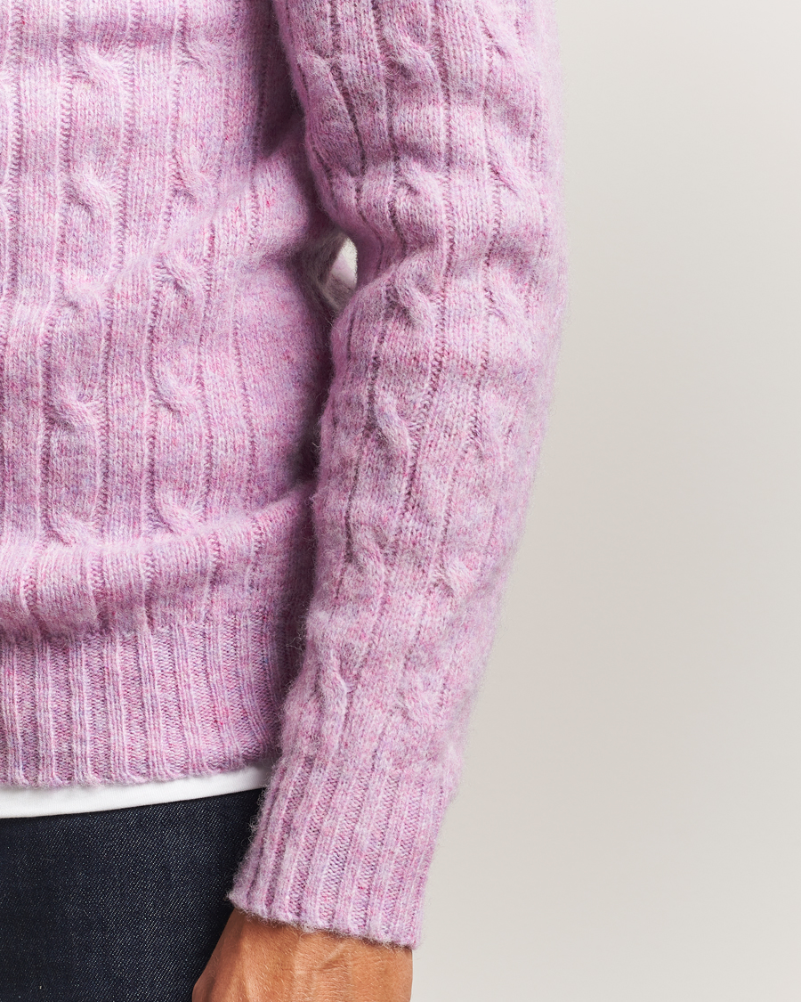 Homme | Pulls Et Tricots | Harley Of Scotland | Brushed Supersoft Lambswool Cable Sweetpea