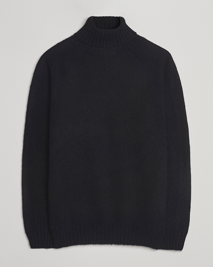Homme | Pulls Et Tricots | Harley Of Scotland | Brushed Supersoft Lambswool Rollneck Black