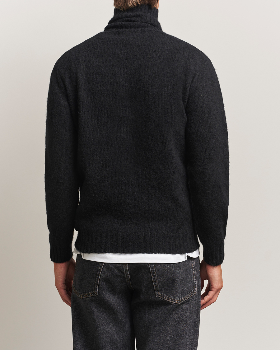 Homme | Pulls Et Tricots | Harley Of Scotland | Brushed Supersoft Lambswool Rollneck Black