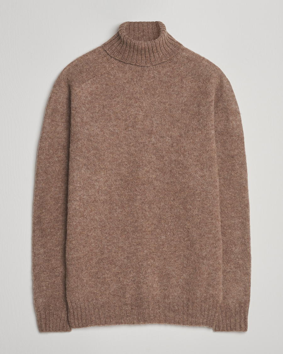 Homme | Pulls Et Tricots | Harley Of Scotland | Brushed Supersoft Lambswool Rollneck Tundra