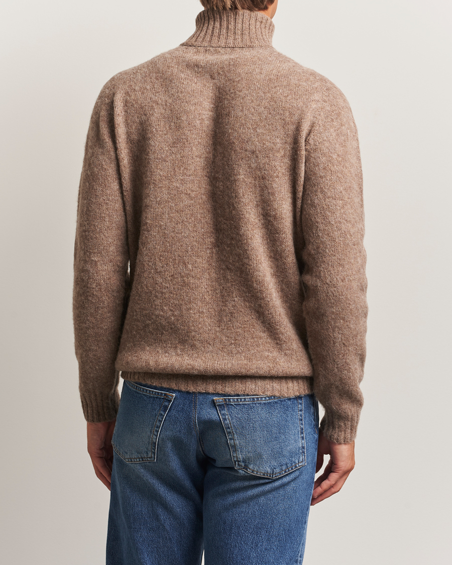Homme | Pulls Et Tricots | Harley Of Scotland | Brushed Supersoft Lambswool Rollneck Tundra