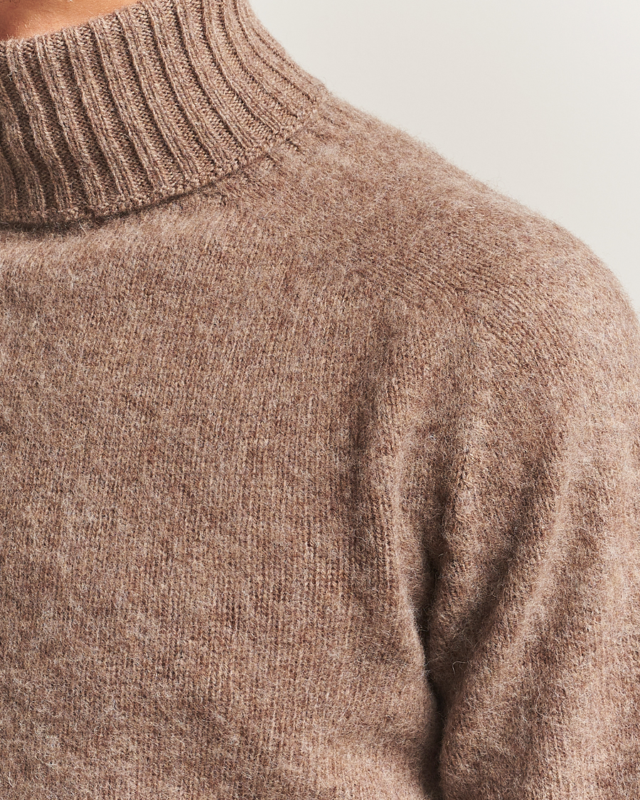 Homme | Pulls Et Tricots | Harley Of Scotland | Brushed Supersoft Lambswool Rollneck Tundra