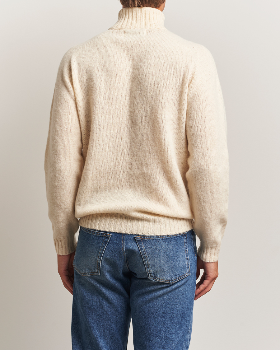 Homme | Pulls Et Tricots | Harley Of Scotland | Brushed Supersoft Lambswool Rollneck Vanilla