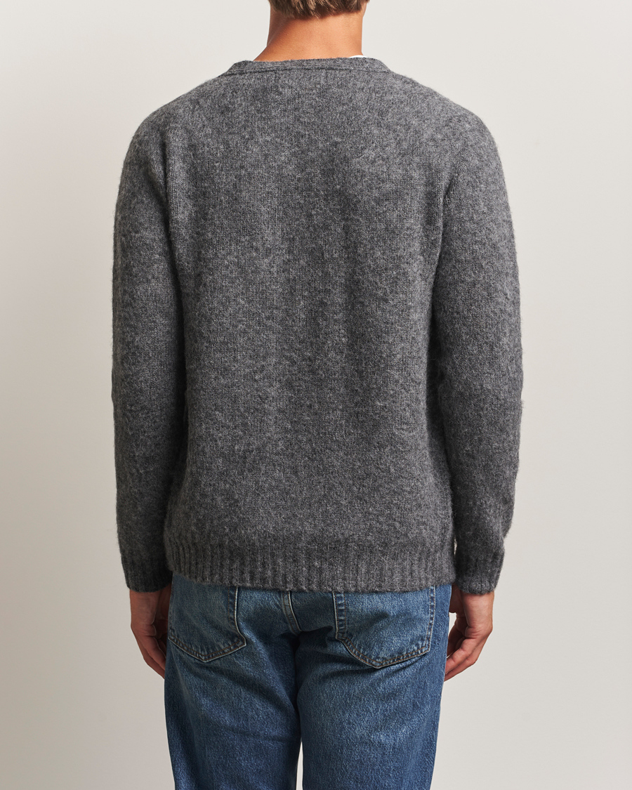 Homme | Pulls Et Tricots | Harley Of Scotland | Brushed Supersoft Lambswool Cardigan Basalt