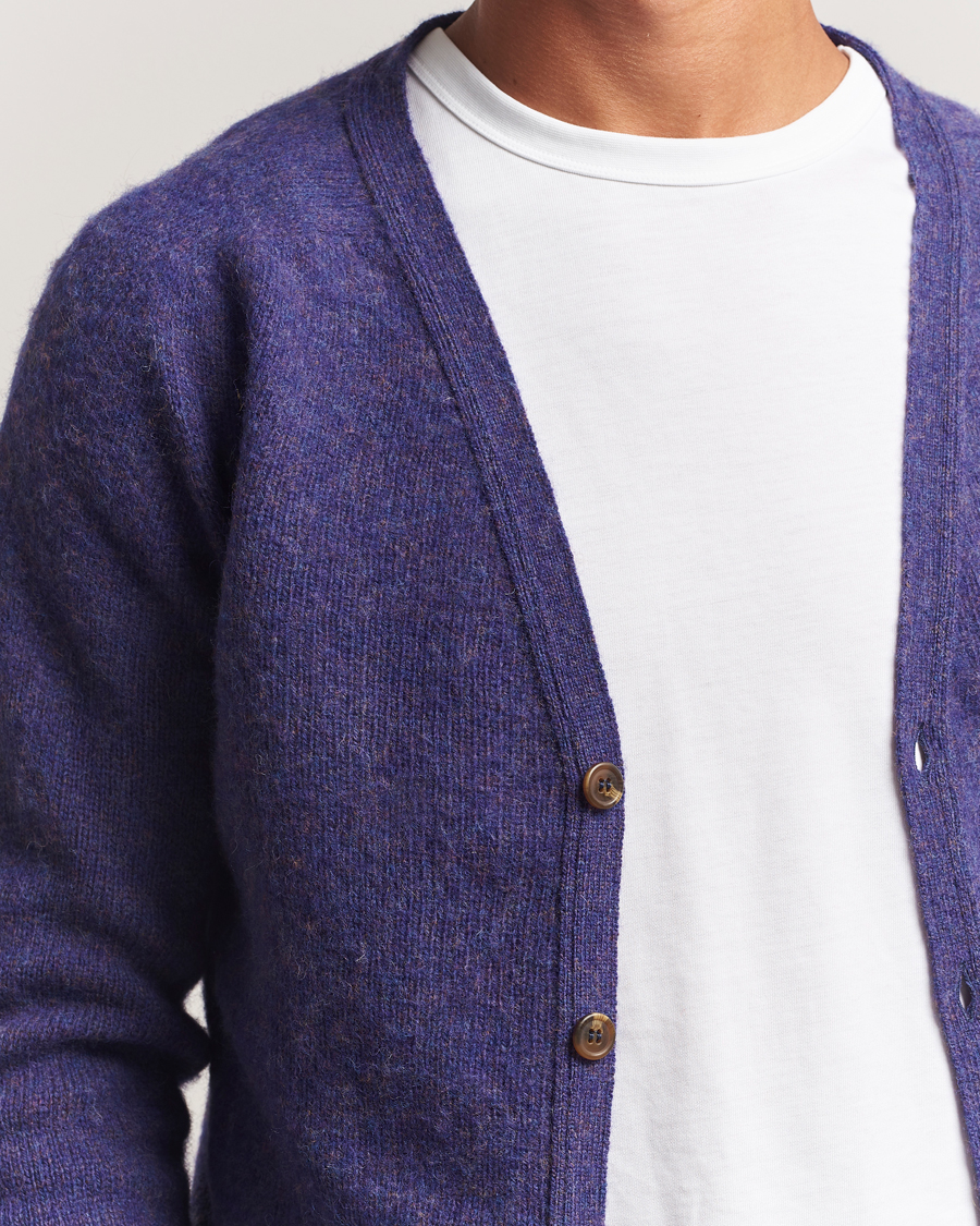 Homme | Pulls Et Tricots | Harley Of Scotland | Brushed Supersoft Lambswool Cardigan Iris