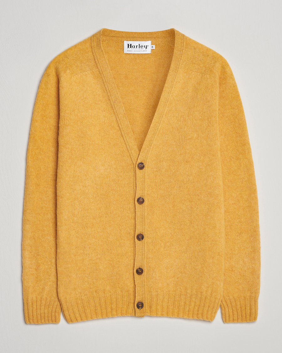 Homme | Pulls Et Tricots | Harley Of Scotland | Brushed Supersoft Lambswool Cardigan Nectar