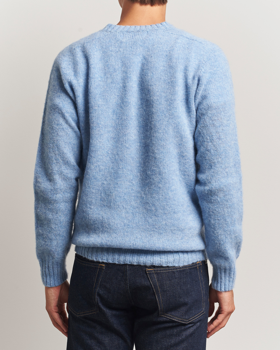 Homme | Pulls Et Tricots | Harley Of Scotland for Care of Carl | Harley Of Scotland Brushed Supersoft Lambswool V-Neck Light Blue