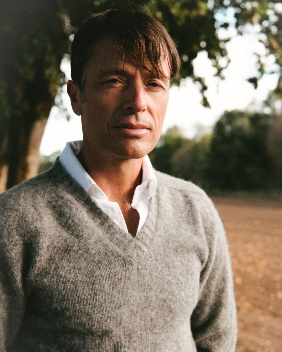 Homme | Pulls Et Tricots | Harley Of Scotland for Care of Carl | Harley Of Scotland Brushed Supersoft Lambswool V-Neck Mid Grey