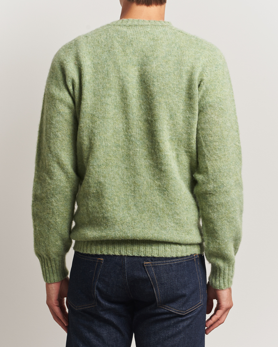 Homme | Pulls Et Tricots | Harley Of Scotland | Brushed Supersoft Lambswool V-Neck Light Green
