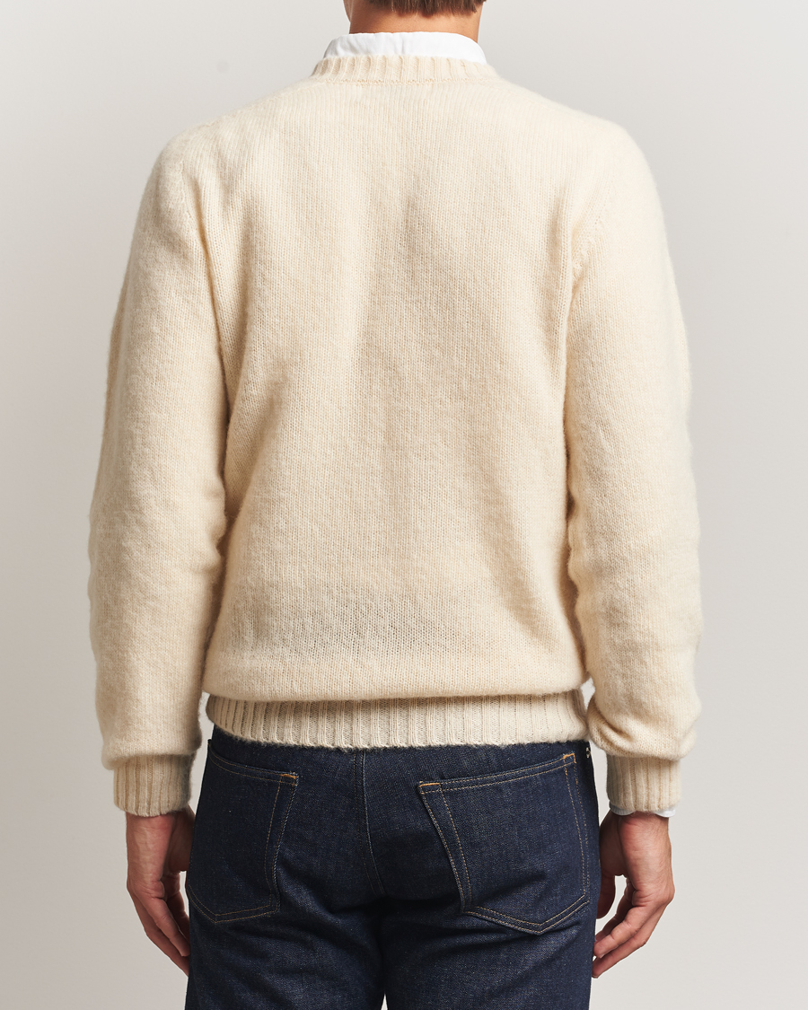 Homme | Pulls Et Tricots | Harley Of Scotland for Care of Carl | Harley Of Scotland Brushed Supersoft Lambswool V-Neck Vanilla