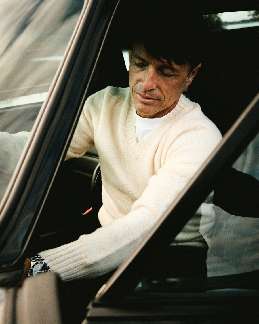 Homme | Pulls Et Tricots | Harley Of Scotland for Care of Carl | Harley Of Scotland Brushed Supersoft Lambswool V-Neck Vanilla